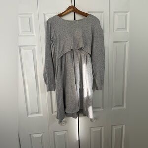 Latched Mama Heather Gray Nursing Dress - Medium